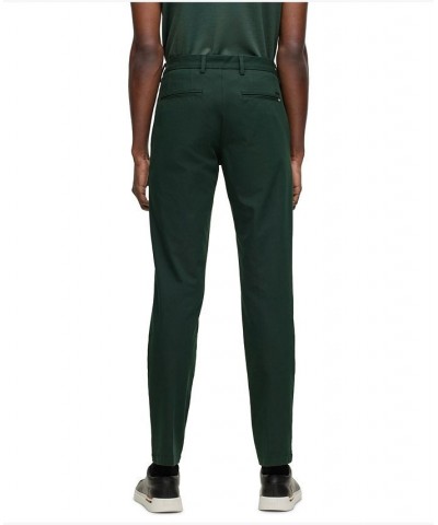 BOSS Men's Stretch Cotton Blend Slim-Fit Trousers Green $70.72 Pants