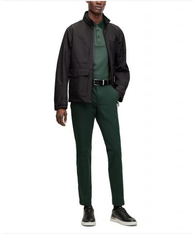 BOSS Men's Stretch Cotton Blend Slim-Fit Trousers Green $70.72 Pants