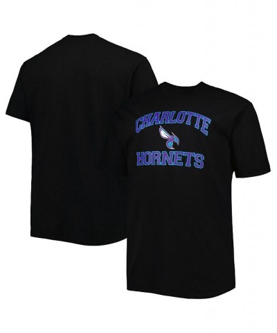 Men's Black Charlotte Hornets Big and Tall Heart and Soul T-shirt $16.80 T-Shirts