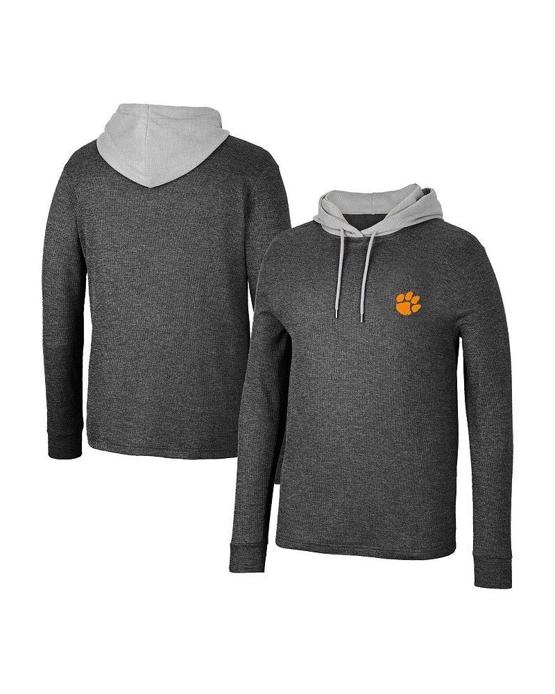 Men's Black Clemson Tigers Ballot Waffle-Knit Thermal Long Sleeve Hoodie T-shirt $28.70 T-Shirts