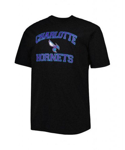 Men's Black Charlotte Hornets Big and Tall Heart and Soul T-shirt $16.80 T-Shirts