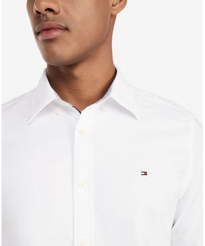 Men's Custom Fit New England Solid Oxford Shirt Bright White $37.25 Shirts