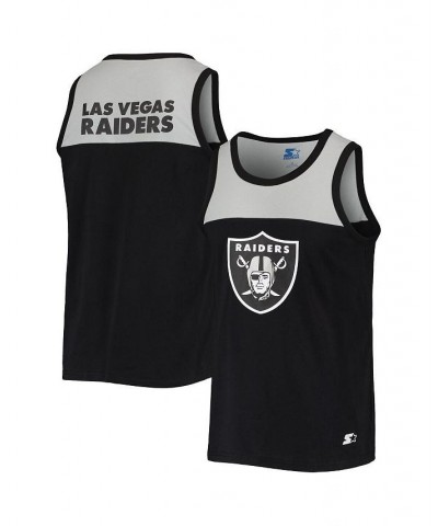 Men's Black, Silver Las Vegas Raiders Team Touchdown Fashion Tank Top $26.49 T-Shirts