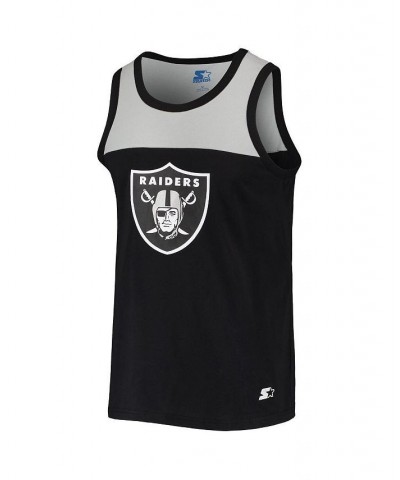 Men's Black, Silver Las Vegas Raiders Team Touchdown Fashion Tank Top $26.49 T-Shirts