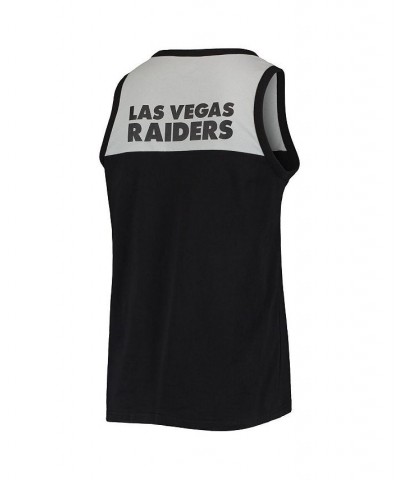 Men's Black, Silver Las Vegas Raiders Team Touchdown Fashion Tank Top $26.49 T-Shirts