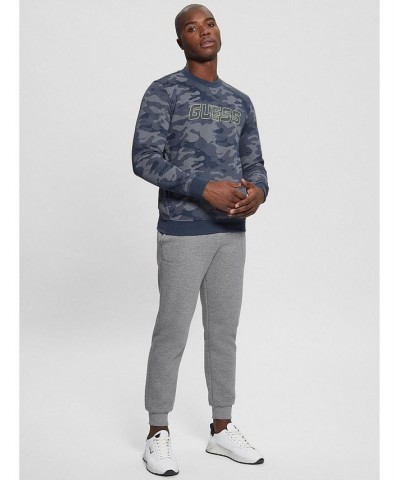 Men's Long Sleeve Boniface Allover Camo Pattern Sweatshirt Blue $52.47 Sweatshirt