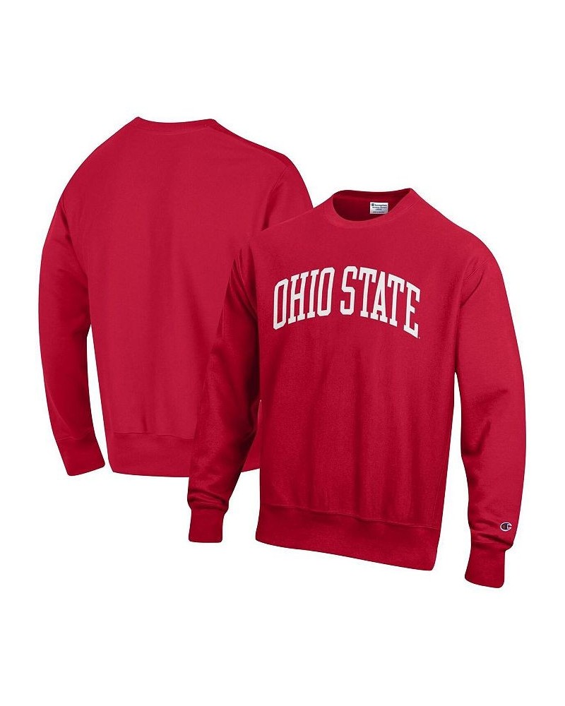 Men's Scarlet Ohio State Buckeyes Arch Reverse Weave Pullover Sweatshirt $38.25 Sweatshirt