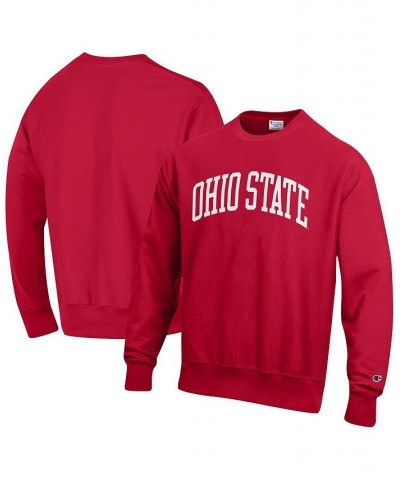 Men's Scarlet Ohio State Buckeyes Arch Reverse Weave Pullover Sweatshirt $38.25 Sweatshirt