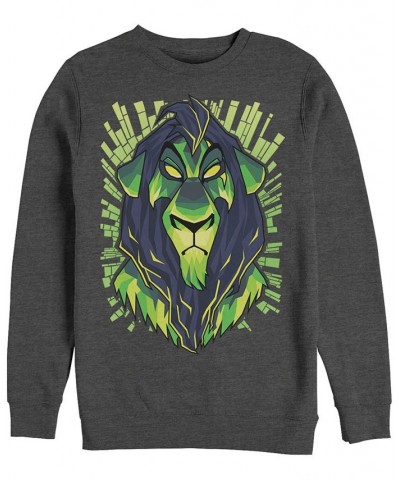 Disney Men's Lion King Scar Evil Geometric, Crewneck Fleece Gray $29.14 Sweatshirt