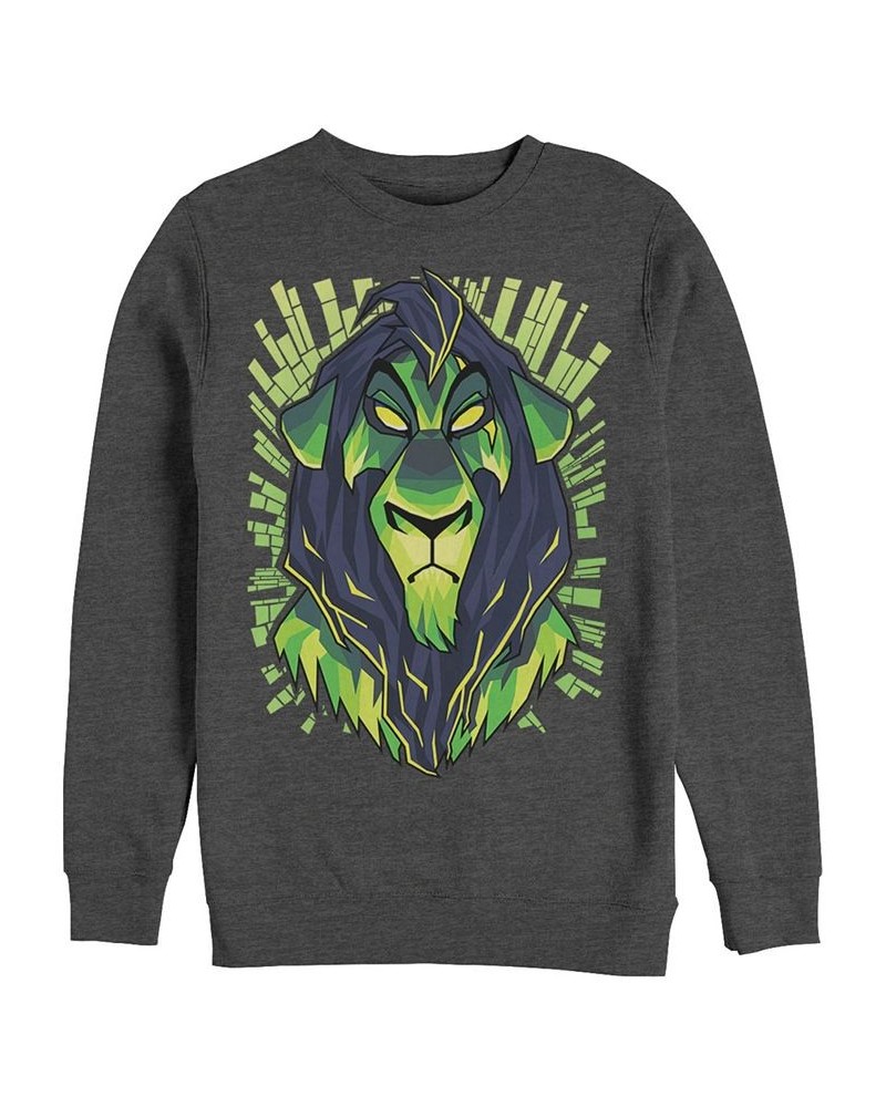 Disney Men's Lion King Scar Evil Geometric, Crewneck Fleece Gray $29.14 Sweatshirt