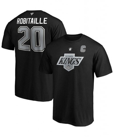 Men's Luc Robitaille Black Los Angeles Kings Authentic Stack Retired Player Name and Number T-shirt $15.98 T-Shirts