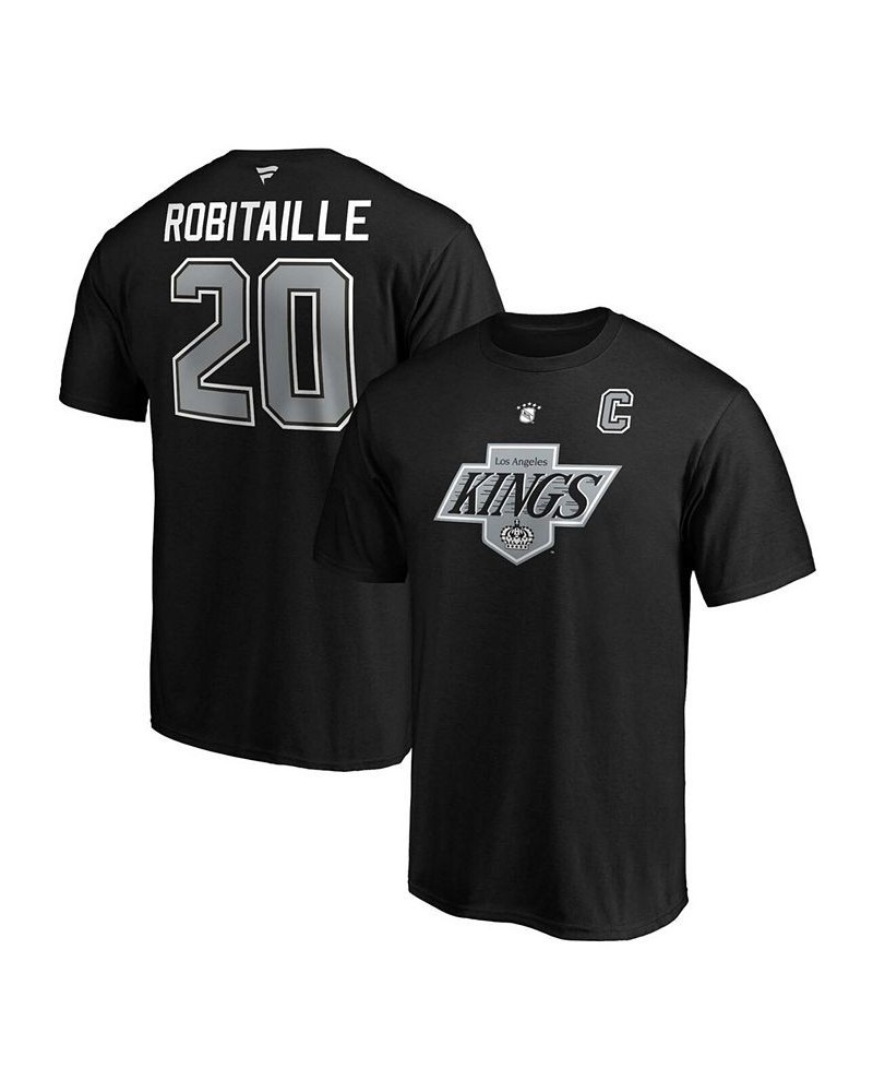 Men's Luc Robitaille Black Los Angeles Kings Authentic Stack Retired Player Name and Number T-shirt $15.98 T-Shirts