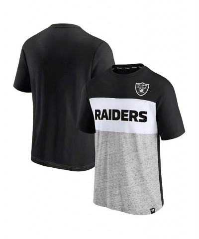 Men's Branded Black, Heathered Gray Las Vegas Raiders Colorblock T-shirt $19.60 T-Shirts