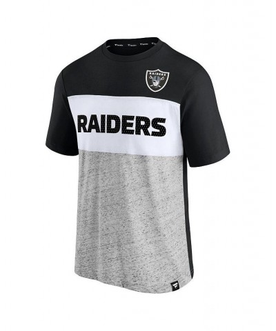 Men's Branded Black, Heathered Gray Las Vegas Raiders Colorblock T-shirt $19.60 T-Shirts