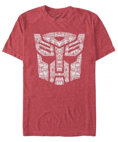 Men's Autobot Symbol Short Sleeve Crew T-shirt Red $16.10 T-Shirts