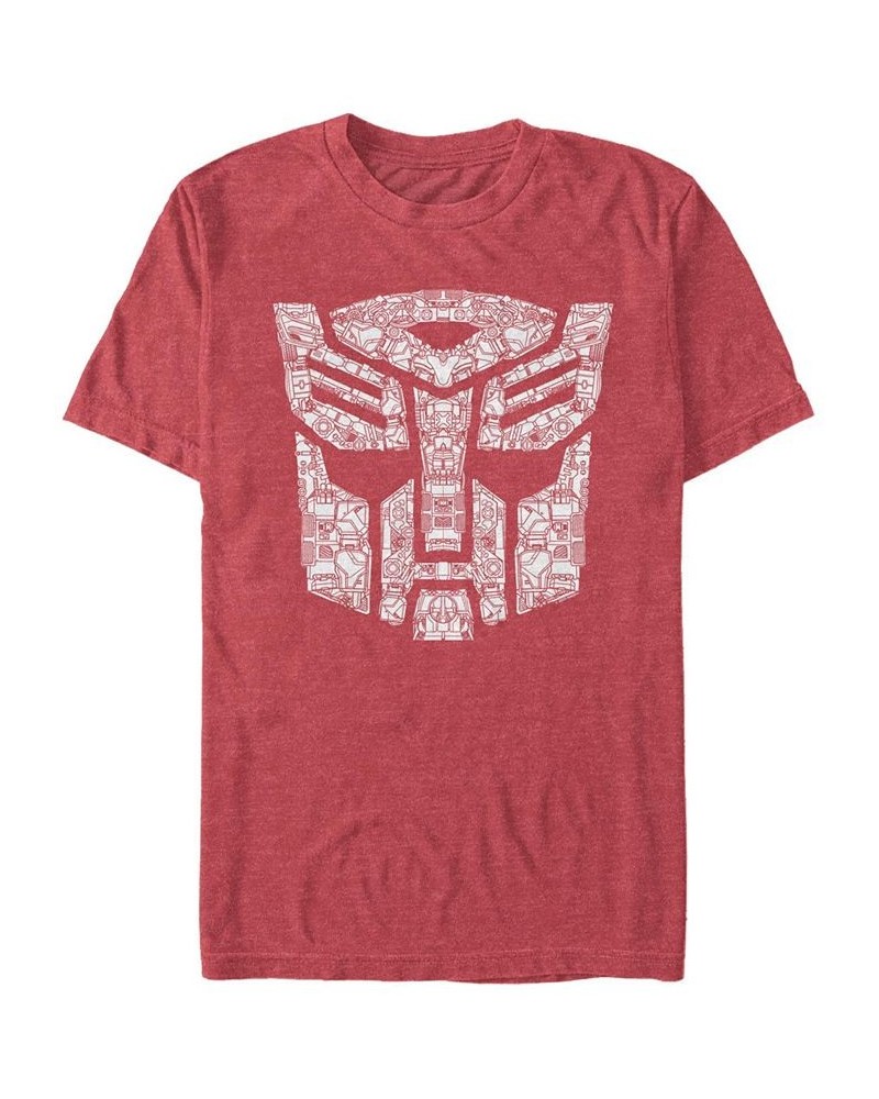 Men's Autobot Symbol Short Sleeve Crew T-shirt Red $16.10 T-Shirts