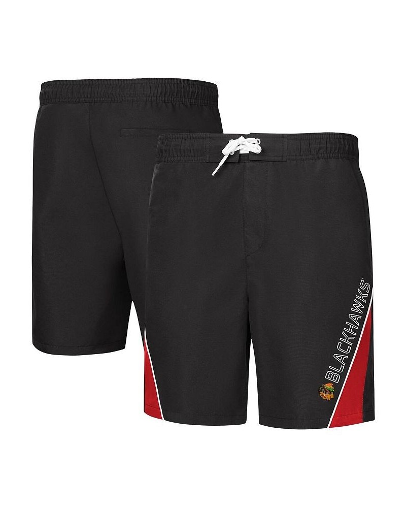 Men's Black Chicago Blackhawks Sunrise Volley Swim Shorts $24.50 Swimsuits