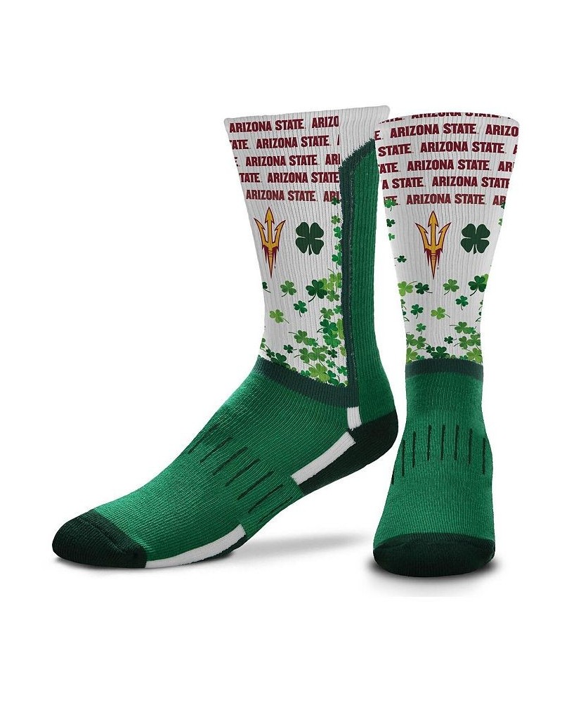 Men's Arizona State Sun Devils Four Leaf St. Patrick's Day V-Curve Crew Socks $12.87 Socks