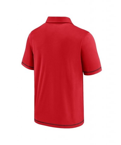 Men's Branded Red Calgary Flames Primary Logo Polo Shirt $25.50 Polo Shirts