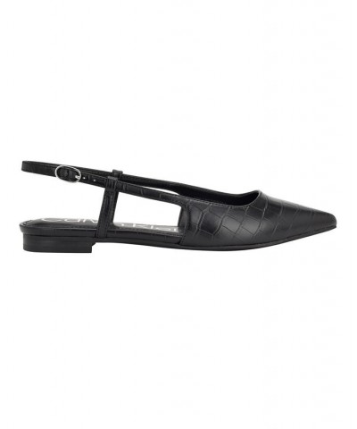 Women's Sangrie Pointy Toe Dress Flats Black $50.49 Shoes