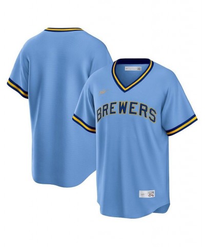 Men's Powder Blue Milwaukee Brewers Road Cooperstown Collection Team Jersey $62.50 Jersey