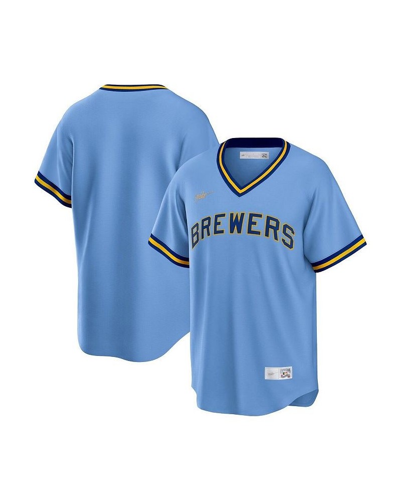 Men's Powder Blue Milwaukee Brewers Road Cooperstown Collection Team Jersey $62.50 Jersey