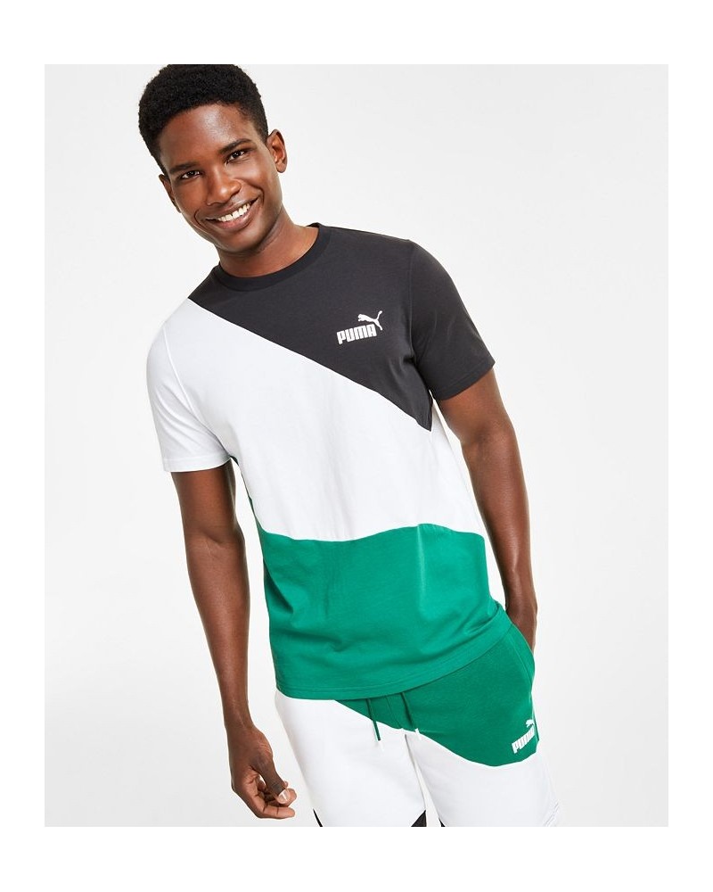 Men's Colorblocked Crewneck T-Shirt & Shorts Green $15.28 T-Shirts