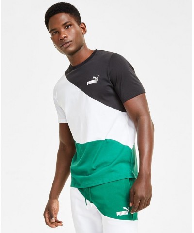 Men's Colorblocked Crewneck T-Shirt & Shorts Green $15.28 T-Shirts