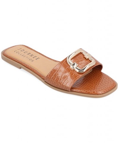 Women's Joarie Croco Sandals Tan/Beige $36.75 Shoes