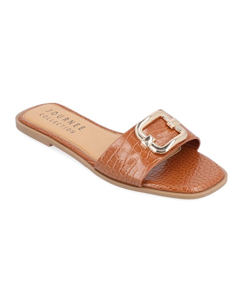 Women's Joarie Croco Sandals Tan/Beige $36.75 Shoes