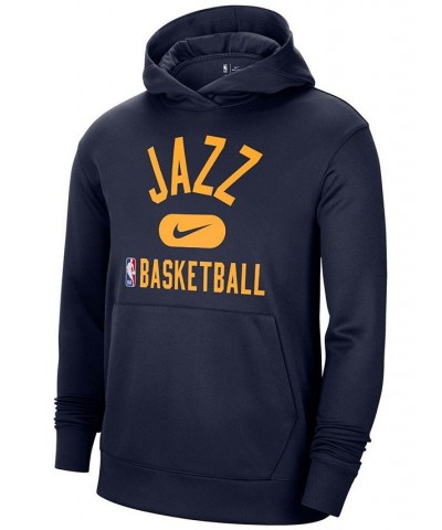 Men's Navy Utah Jazz 2021-2022 Spotlight On Court Performance Practice Pullover Hoodie $30.38 Sweatshirt