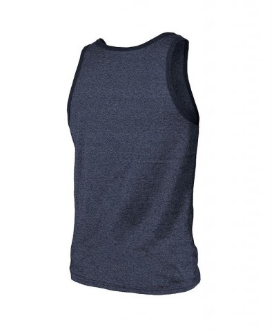 Men's Branded Navy Seattle Kraken Wordmark Tri-Blend Tank Top $15.48 T-Shirts