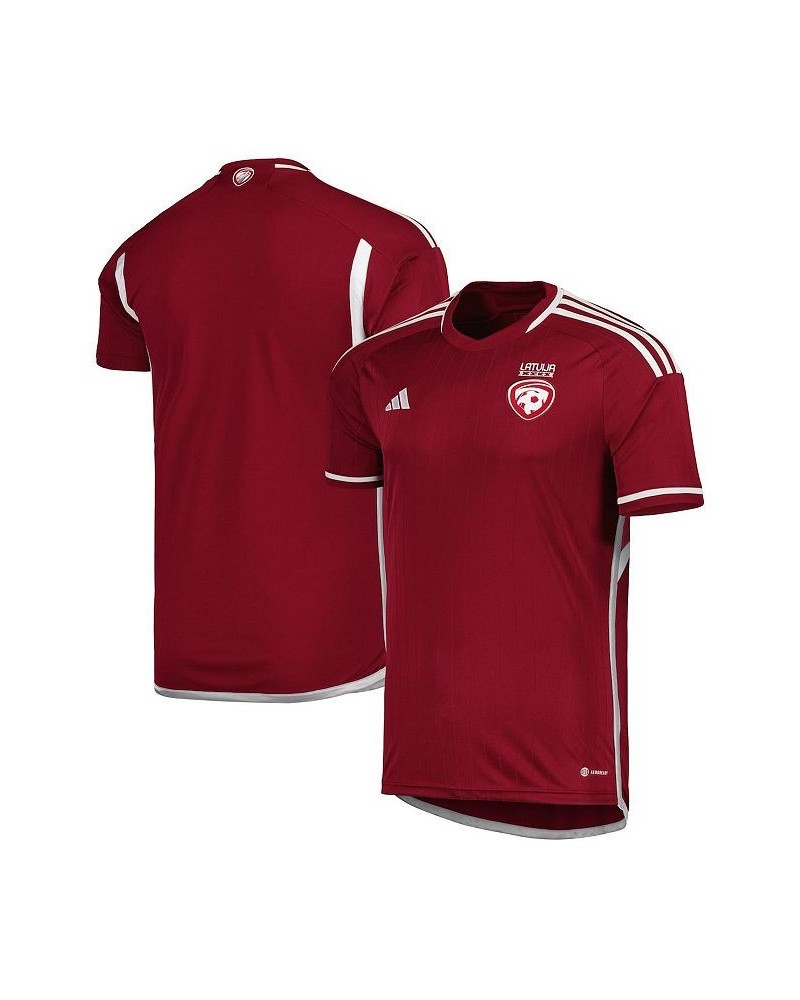 Men's Burgundy Latvia National Team 2022/23 Home Replica Jersey $44.00 Jersey