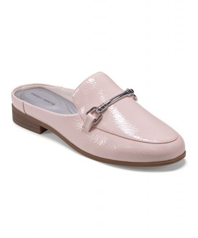 Women's Ladden Round Toe Slip-on Casual Mules Pink $39.16 Shoes