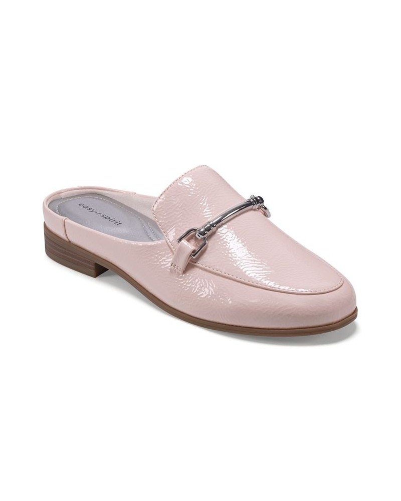 Women's Ladden Round Toe Slip-on Casual Mules Pink $39.16 Shoes