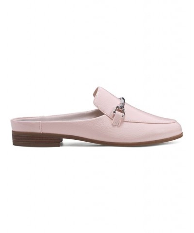 Women's Ladden Round Toe Slip-on Casual Mules Pink $39.16 Shoes