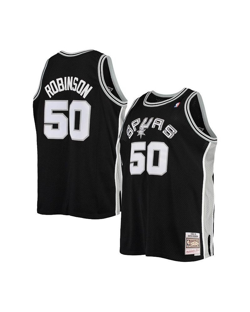 Men's David Robinson Black San Antonio Spurs Big and Tall Hardwood Classics Jersey $54.00 Jersey