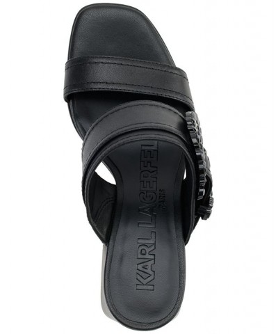 Women's Sylvie Slip-On Buckled Sandals Black $47.70 Shoes