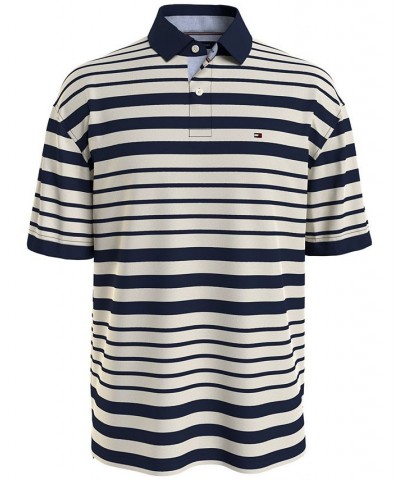 Men's Big & Tall Nautical Stripe Oversized-Fit Polo Blue $47.76 Polo Shirts