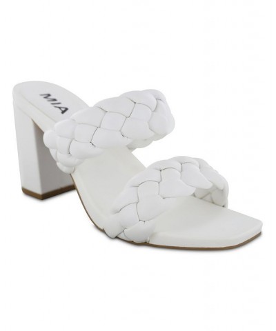 Women's Maine Puffy Braid Sandals White $40.79 Shoes