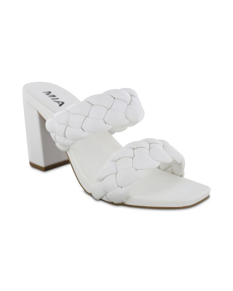 Women's Maine Puffy Braid Sandals White $40.79 Shoes