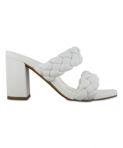 Women's Maine Puffy Braid Sandals White $40.79 Shoes