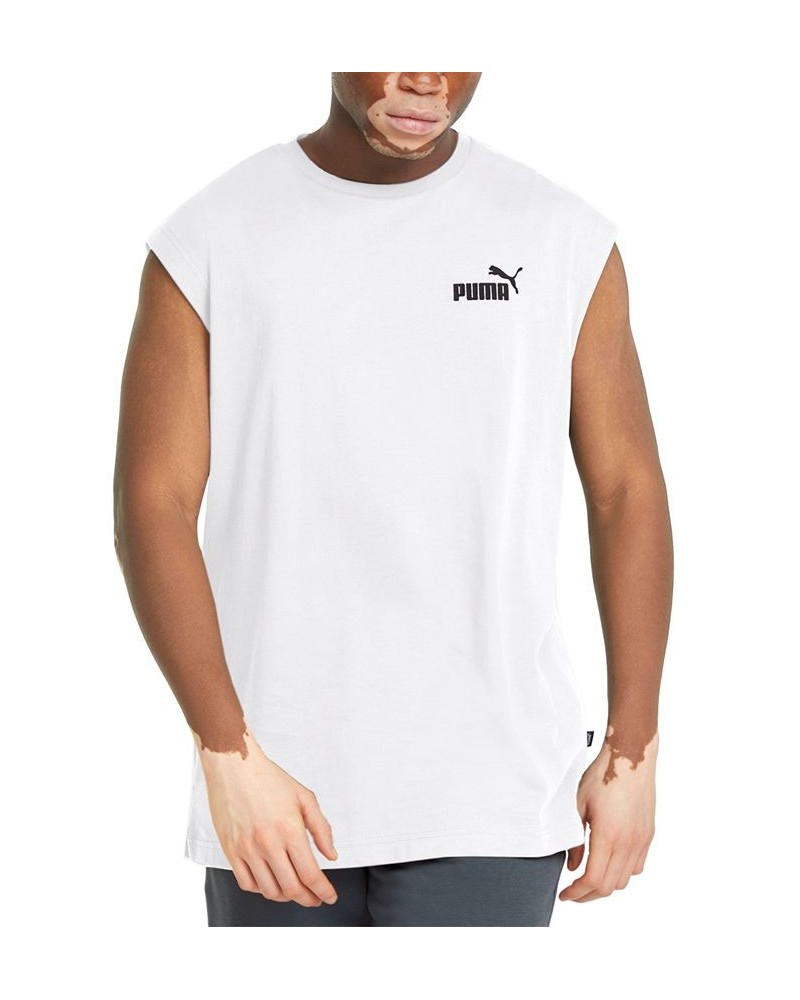 Men's Ess Logo Graphic Sleeveless T-Shirt White $18.20 T-Shirts