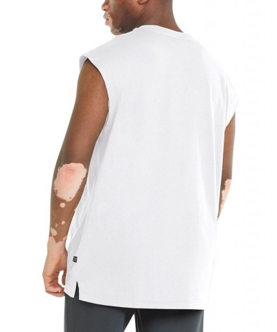 Men's Ess Logo Graphic Sleeveless T-Shirt White $18.20 T-Shirts