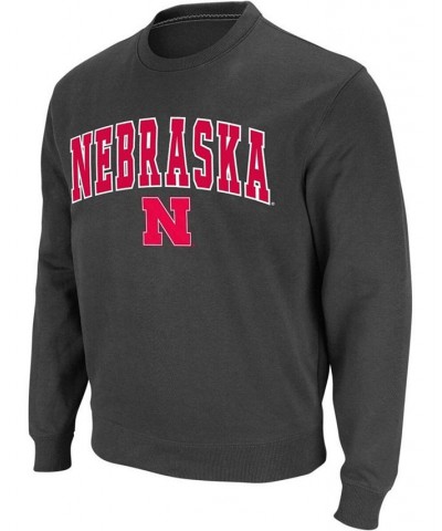 Men's Charcoal Nebraska Huskers Arch Logo Crew Neck Sweatshirt $25.20 Sweatshirt