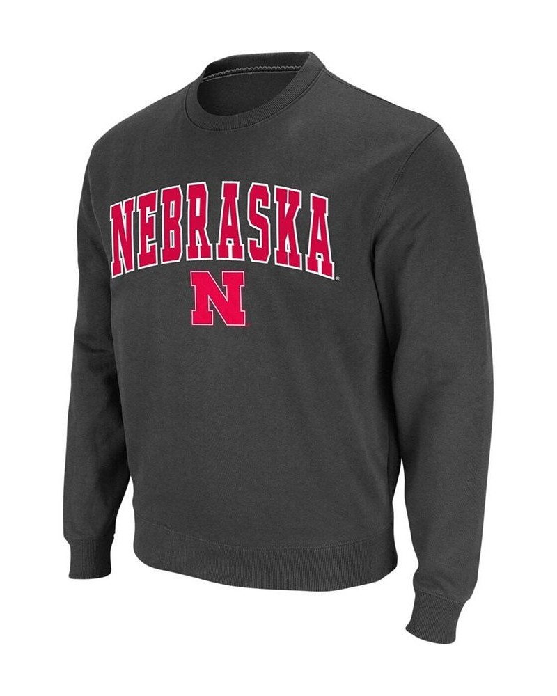 Men's Charcoal Nebraska Huskers Arch Logo Crew Neck Sweatshirt $25.20 Sweatshirt