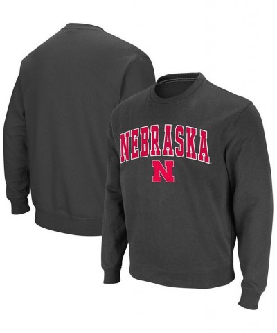 Men's Charcoal Nebraska Huskers Arch Logo Crew Neck Sweatshirt $25.20 Sweatshirt