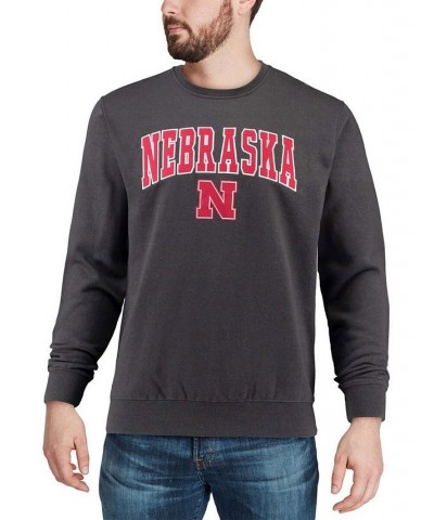 Men's Charcoal Nebraska Huskers Arch Logo Crew Neck Sweatshirt $25.20 Sweatshirt