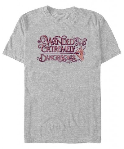 Men's Fantastic Beasts and Where to Find Them Wanded Dangerous Short Sleeve T-shirt Gray $19.24 T-Shirts