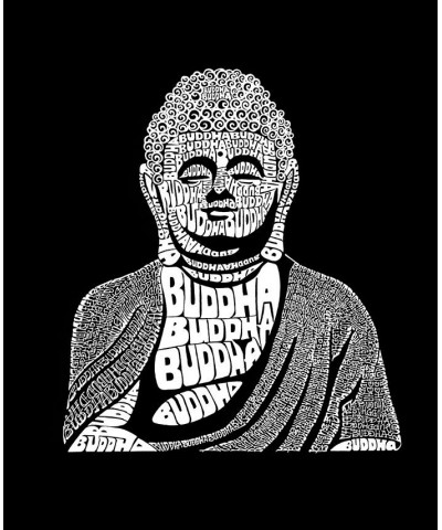 Men's Raglan Baseball 3/4 Sleeve Buddha Word Art T-shirt Gray, Black $26.54 T-Shirts